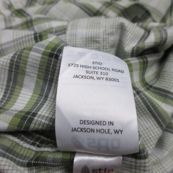 Stio Flannel Pearl Snap Button Down Shirt Men M Green Plaid Western 330 - Picture 5 of 10